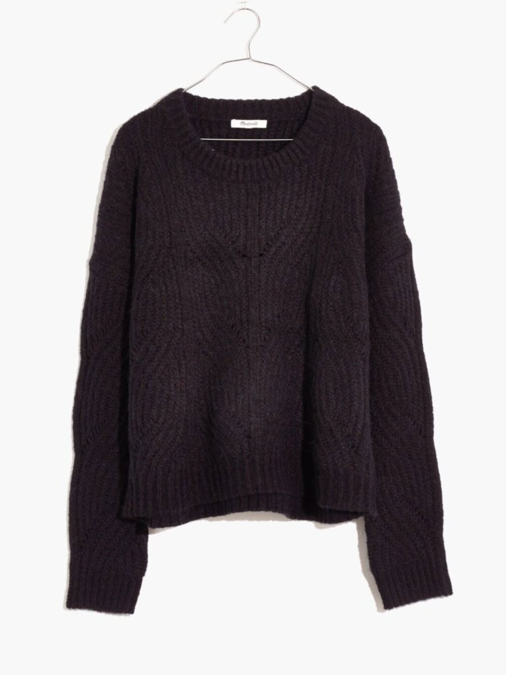 Madewell Charley Pullover Knit Sweater in Heather Soot (Black) Medium $98